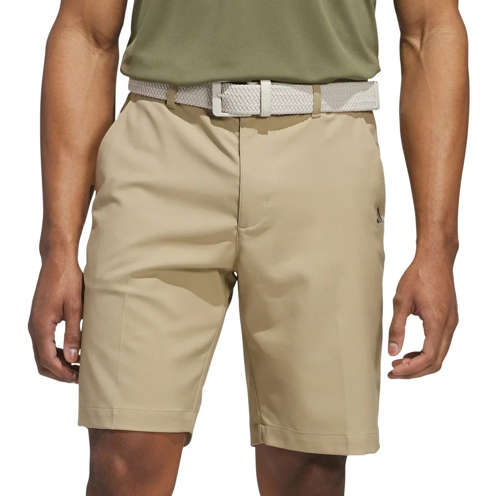 Adidas Golf 3-Stripe Men's Khaki/Black Stripes 2 Pocket Athletic Shorts, 30, New